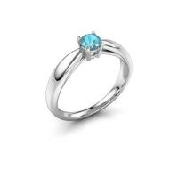 Image de Bague de fiançailles Nichole<br/>585 or blanc<br/>Topaze bleue 4.2 mm