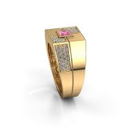 Afbeelding van Heren ring Rogier<br/>585 goud<br/>Roze saffier 4 mm