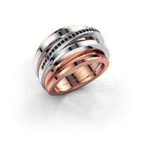 Image de Bague Swinda<br/>585 or rose<br/>Diamant noir 0.15 crt