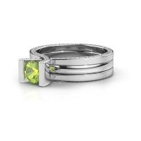 Image de Bague de fiançailles kenisha<br/>585 or blanc<br/>Péridot 5 mm