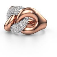 Afbeelding van Ring Kylie 2 15mm<br/>585 rosé goud<br/>Diamant 0.55 crt