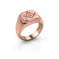 Afbeelding van Heren ring Johan<br/>585 rosé goud<br/>Roze saffier 1.2 mm