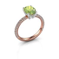 Image of Engagement ring saskia 2 ovl<br/>585 rose gold<br/>Peridot 9x7 mm