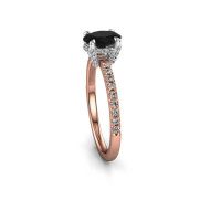 Image of Engagement ring saskia 1 ovl<br/>585 rose gold<br/>black diamond 1.33 crt