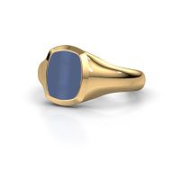 Afbeelding van Zegelring Zelda 1 585 goud blauw lagensteen 10x8 mm