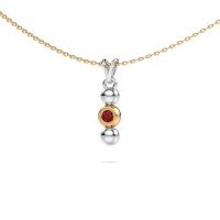 Image of Necklace Lily 585 white gold ruby 2 mm
