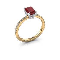 Image of Engagement ring saskia eme 1<br/>585 gold<br/>Ruby 7x5 mm