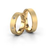 Image of Wedding rings set WH0105LM15BM ±5x2 mm 14 Carat white gold diamond 0.21 crt