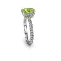 Image of Engagement ring saskia 2 ovl<br/>585 white gold<br/>Peridot 9x7 mm