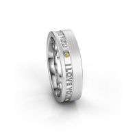 Image of Wedding ring WH2076L16CM<br/>585 white gold ±6x2.2 mm<br/>Yellow sapphire 1.2 mm