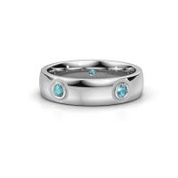 Image of Wedding ring WH0139L25BP<br/>950 platinum ±5x2 mm<br/>Blue topaz