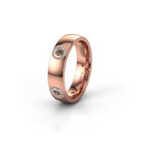 Image of Wedding ring WH0139L25BP<br/>585 rose gold ±5x2 mm<br/>Brown diamond