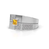 Afbeelding van Heren ring Rogier<br/>950 platina<br/>Citrien 4 mm
