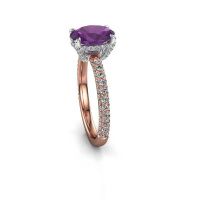 Image of Engagement ring saskia 2 ovl<br/>585 rose gold<br/>Amethyst 9x7 mm