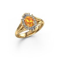 Image of Engagement ring Andrea 585 gold citrin 7x5 mm