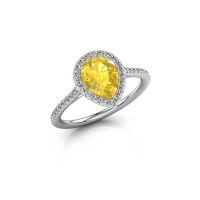 Image of Engagement ring seline per 2<br/>950 platinum<br/>Yellow sapphire 8x6 mm