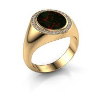 Image of Signet ring hilda 2<br/>585 gold<br/>Bloodstone 12x10 mm
