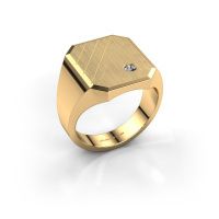Afbeelding van Zegelring patrick 5<br/>585 goud<br/>Lab-grown diamant 0.06 crt