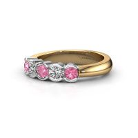 Afbeelding van Ring Lotte 5 585 goud roze saffier 3 mm