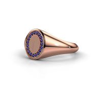 Image of Signet ring Rosy Oval 1 585 rose gold sapphire 1.2 mm