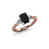 Afbeelding van Verlovingsring Chanou EME 585 rosé goud zwarte diamant 2.22 crt