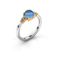 Afbeelding van Ring Regine<br/>585 witgoud<br/>Blauw topaas 6 mm