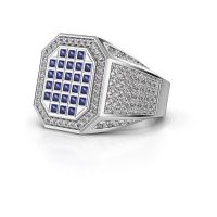 Image of Men's ring bjorn<br/>585 white gold<br/>Sapphire 1.5 mm