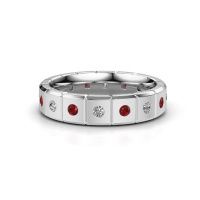 Afbeelding van Huwelijksring WH2055L15DP 950 platina robijn ±5x2.4 mm