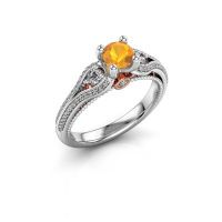 Afbeelding van Verlovingsring Nikita<br/>585 witgoud<br/>Citrien 5 mm