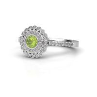 Image of Engagement ring Shanelle<br/>585 white gold<br/>Peridot 4 mm
