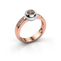 Afbeelding van Ring Charlotte Round<br/>585 rosé goud<br/>Bruine diamant 0.52 crt
