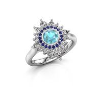 Image of Engagement ring Tianna 585 white gold blue topaz 5 mm