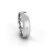 Image of Wedding ring WH0250L26BM<br/>950 platinum ±6x2 mm<br/>Garnet