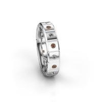 Image of Weddings ring WH2055L15DP<br/>585 white gold ±5x2.4 mm<br/>Brown diamond