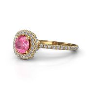 Image of Engagement ring Talitha RND 585 gold pink sapphire 6.5 mm