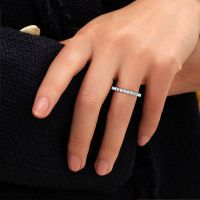Image of Stackable ring Michelle full 2.4 950 platinum aquamarine 2.4 mm