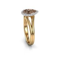 Afbeelding van Verlovingsring verla pear 1<br/>585 goud<br/>Bruine diamant 1.097 crt