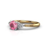 Afbeelding van Verlovingsring Chanou RND 585 goud roze saffier 5.7 mm
