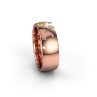 Image of Wedding ring WH0141L26BP<br/>585 rose gold ±7x2 mm<br/>Yellow sapphire