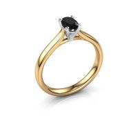 Afbeelding van Verlovingsring Mignon ovl 1 585 goud zwarte diamant 0.60 crt