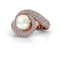 Image de Bague Klasina<br/>585 or rose<br/>Perle blanche 7 mm