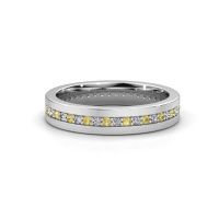 Image of Wedding ring WH0203L14BPM<br/>950 platinum ±4x2 mm<br/>Yellow sapphire 1.3 mm
