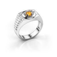 Image de Bague pour homme edward<br/>950 platine<br/>Citrine 4.7 mm
