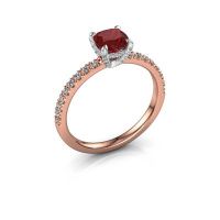 Image of Engagement ring saskia 1 cus<br/>585 rose gold<br/>Ruby 5.5 mm