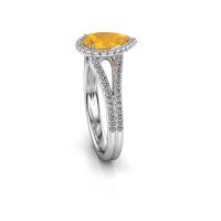 Afbeelding van Verlovingsring verla pear 2<br/>950 platina<br/>Citrien 8x6 mm