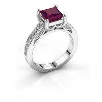 Afbeelding van Verlovings ring Feline<br/>585 witgoud<br/>Rhodoliet 6.5 mm