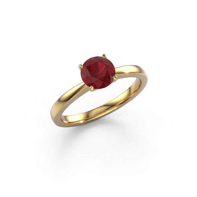 Verlovingsring Kitty 585 goud robijn 6.2 mm