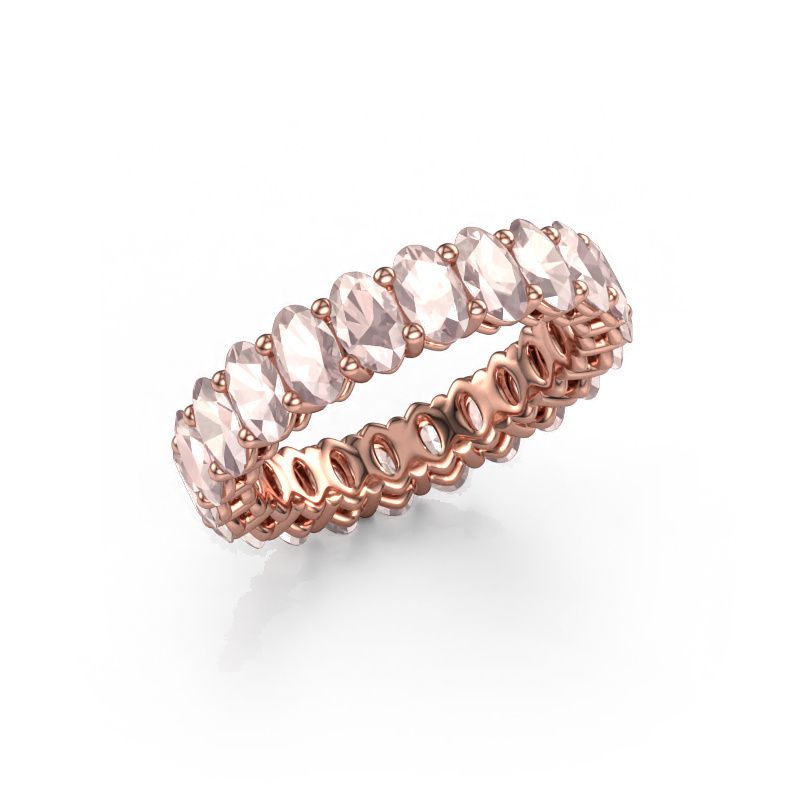 Bague superposable Heddy OVL 3x5 585 or rose champagne morganite 5x3 mm