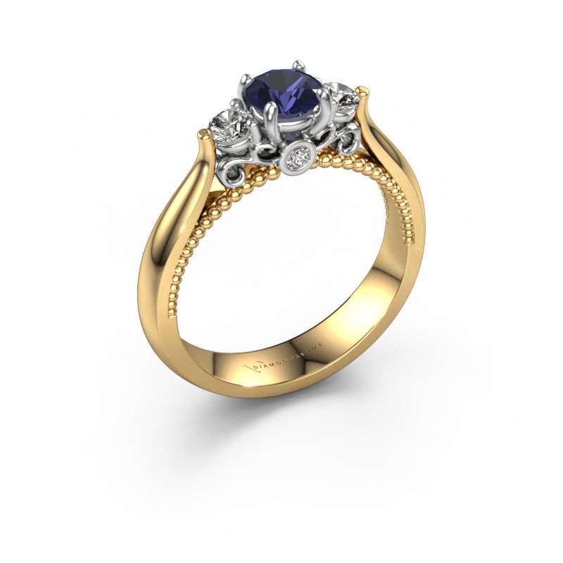 Engagement ring Tiffani 585 gold sapphire 5 mm