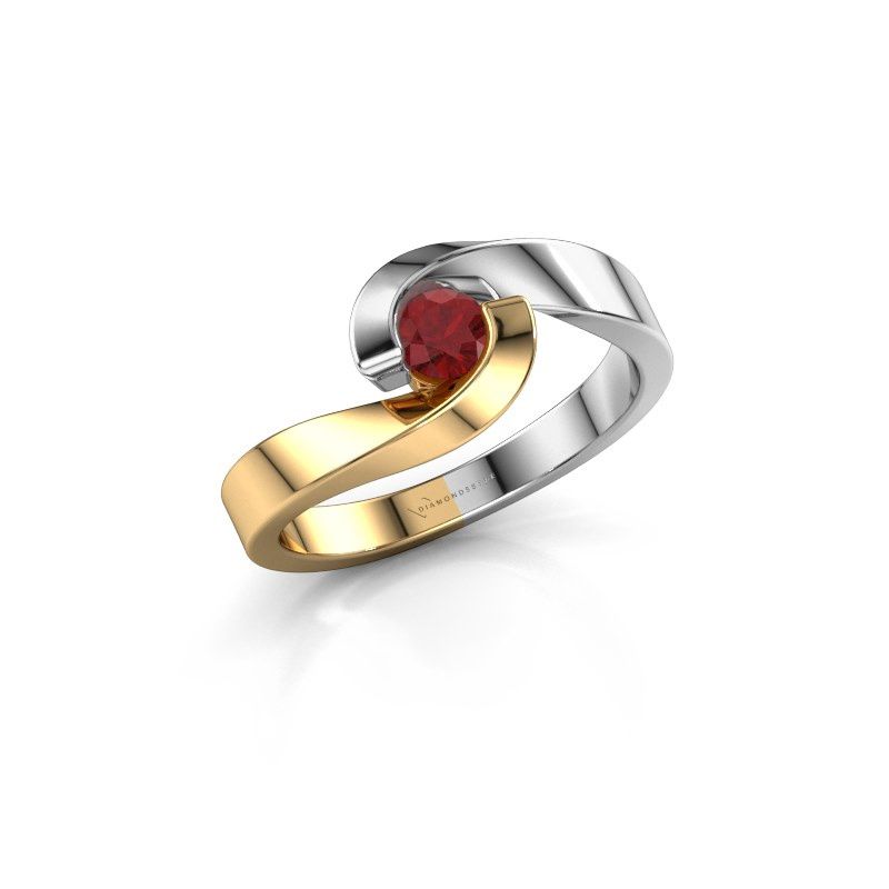 Afbeelding van Verlovingsring Sheryl<br/>585 goud<br/>Robijn 3.7 mm